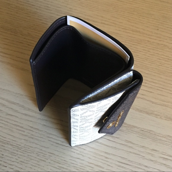 Michael Kors Chocolate Multi Small Trifold Wallet - Picture 8 of 10